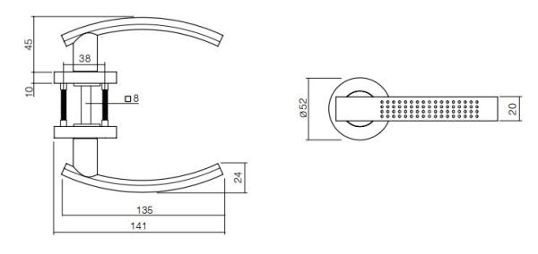 ProGriff TD-William auf Rosette–Chrom/Nickel matt